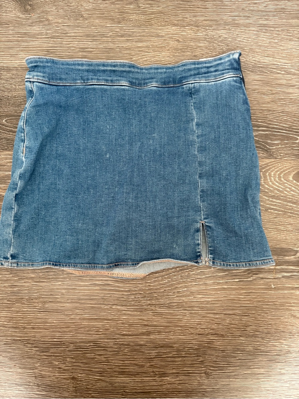 American Eagle Outfitters Blue Denim Mini Skort with Front Slit